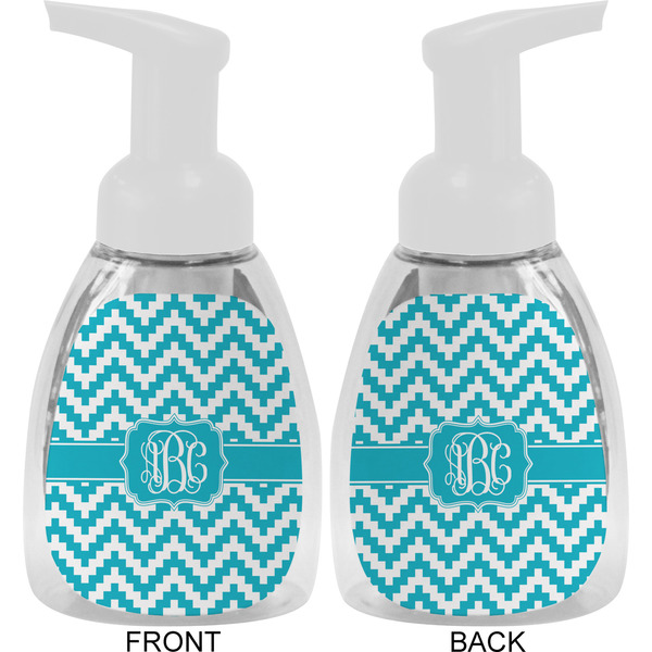 Pixelated Chevron Foam Soap Bottle Approval - White