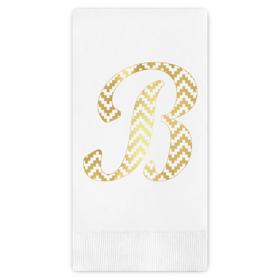 Pixelated Chevron Guest Napkins - Foil Stamped (Personalized)