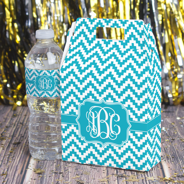 Pixelated Chevron Gable Favor Box - In Context