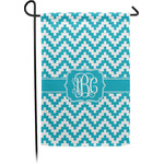 Pixelated Chevron Small Garden Flag - Single Sided w/ Monograms
