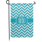Pixelated Chevron Small Garden Flag - Double Sided w/ Monograms
