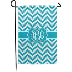 Pixelated Chevron Small Garden Flag - Double Sided w/ Monograms