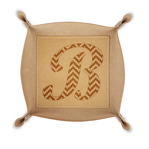 Custom Pixelated Chevron Genuine Leather Dice Tray (Personalized)