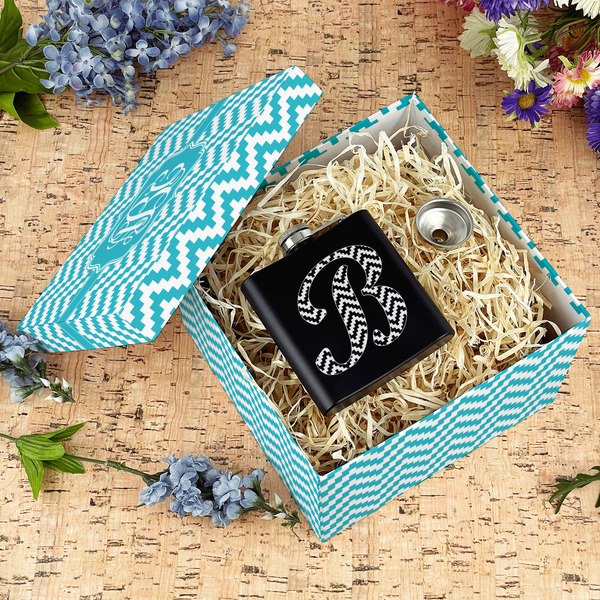 Pixelated Chevron Gift Boxes with Lid - Canvas Wrapped - Large - In Context