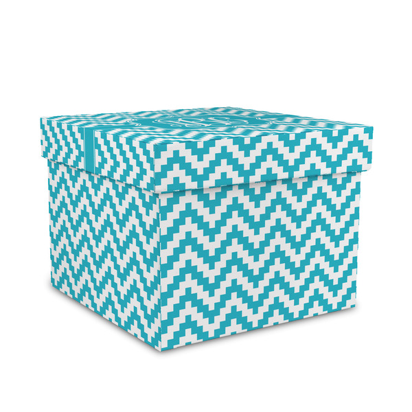 Custom Pixelated Chevron Gift Box with Lid - Canvas Wrapped - Medium (Personalized)