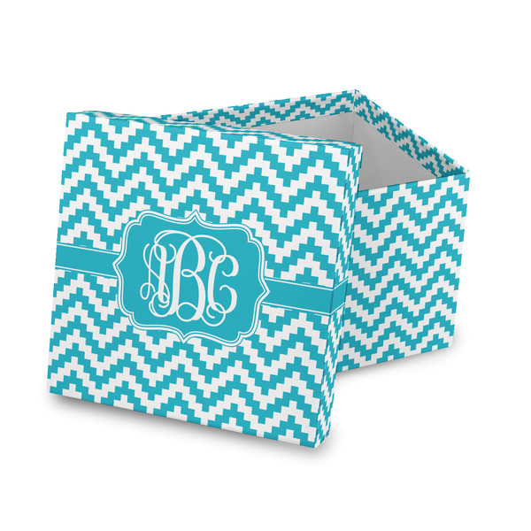 Custom Pixelated Chevron Gift Box with Lid - Canvas Wrapped (Personalized)