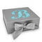 Pixelated Chevron Gift Boxes with Magnetic Lid - Silver - Front