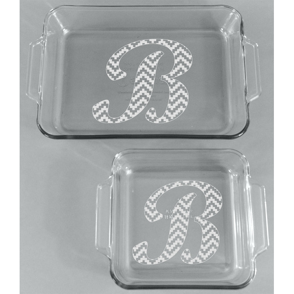 Pixelated Chevron Glass Baking Dish Set - FRONT
