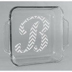 Pixelated Chevron Glass Cake Dish - 8in x 8in (Personalized)