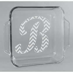 Pixelated Chevron Glass Cake Dish - 8in x 8in (Personalized)