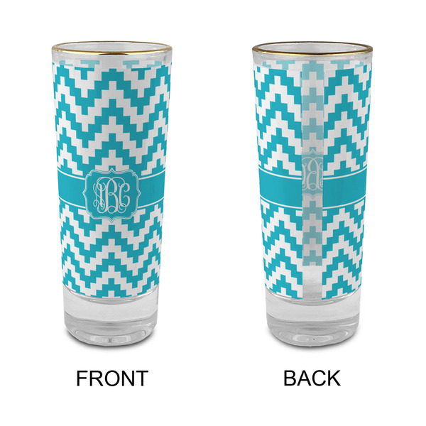 Pixelated Chevron Glass Shot Glass - 2 oz - Single - APPROVAL