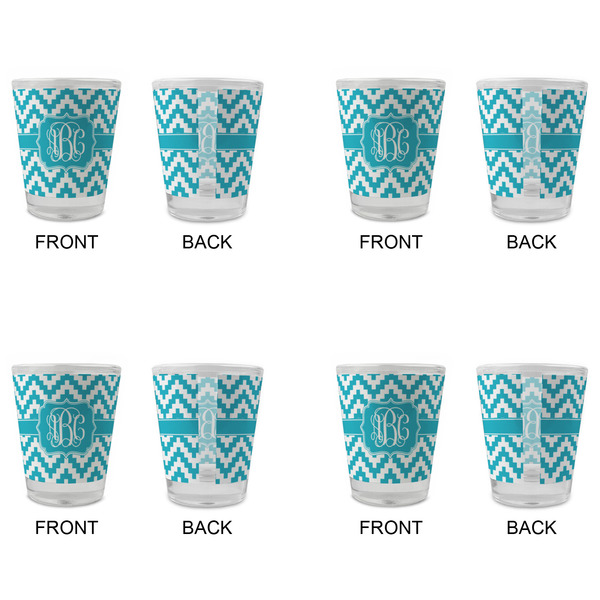 Pixelated Chevron Glass Shot Glass - Standard - Set of 4 - APPROVAL