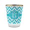 Pixelated Chevron Glass Shot Glass - With gold rim - FRONT