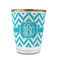 Pixelated Chevron Glass Shot Glass - 1.5 oz - with Gold Rim - Single (Personalized)