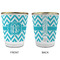 Pixelated Chevron Glass Shot Glass - with gold rim - APPROVAL
