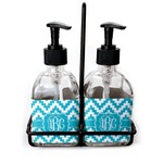 Pixelated Chevron Glass Soap & Lotion Bottle Set (Personalized)