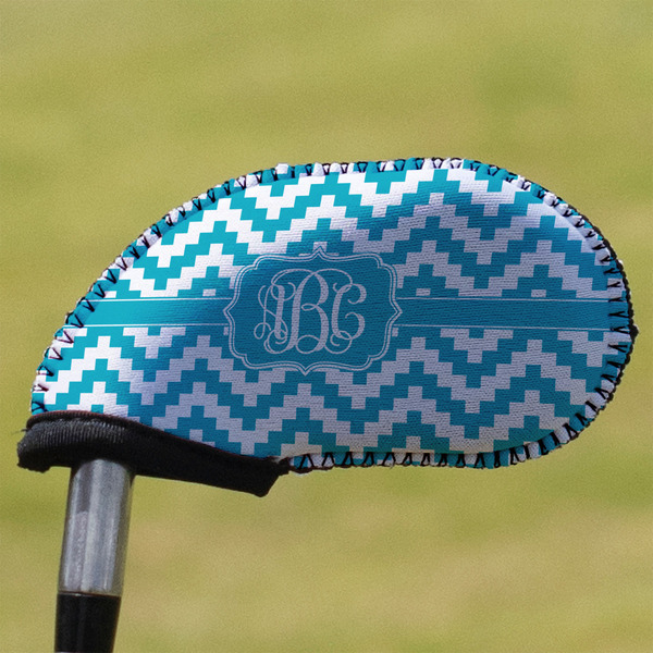 Custom Pixelated Chevron Golf Club Iron Cover (Personalized)