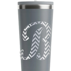 Pixelated Chevron RTIC Everyday Tumbler with Straw - 28oz - Grey - Single-Sided (Personalized)