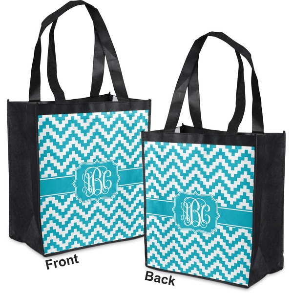 Pixelated Chevron Grocery Bag - Apvl