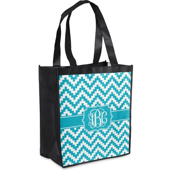Custom Pixelated Chevron Grocery Bag (Personalized)