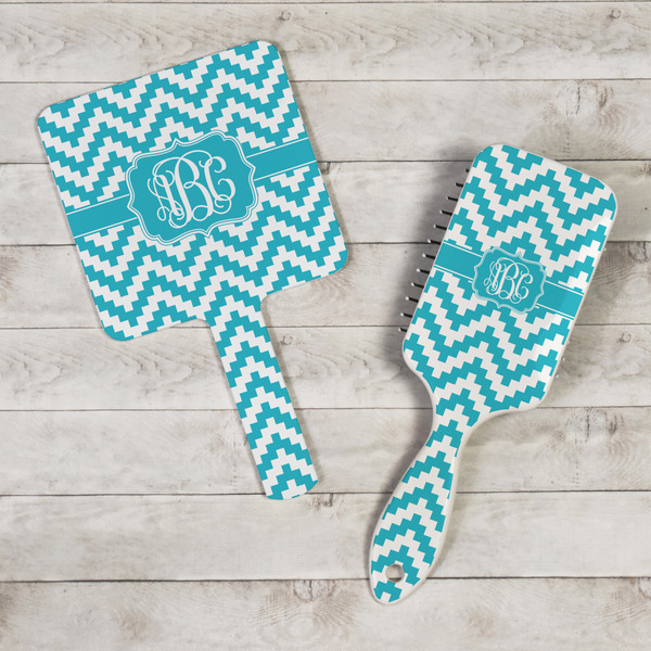 Pixelated Chevron Hand Mirrors - In Context
