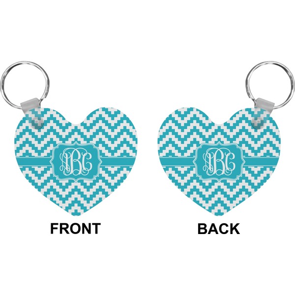 Pixelated Chevron Heart Keychain (Front + Back)