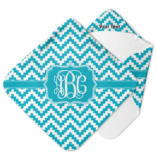 Custom Pixelated Chevron Hooded Baby Towel (Personalized)