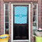 Pixelated Chevron House Flags - Double Sided - (Over the door) LIFESTYLE