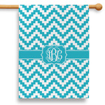 Pixelated Chevron 28" House Flag - Double Sided (Personalized)