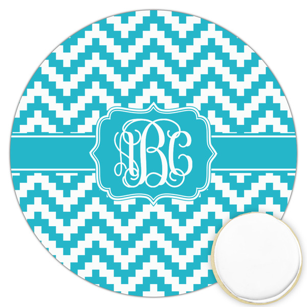 Custom Pixelated Chevron Printed Cookie Topper - 3.25" (Personalized)