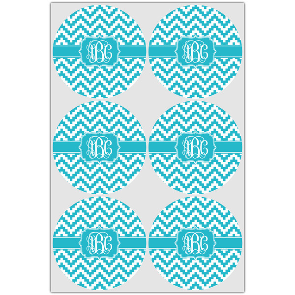 Pixelated Chevron Icing Circle - Large - Set of 6