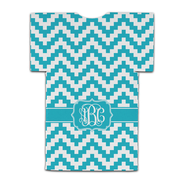 Pixelated Chevron Jersey Bottle Cooler - BACK (flat)