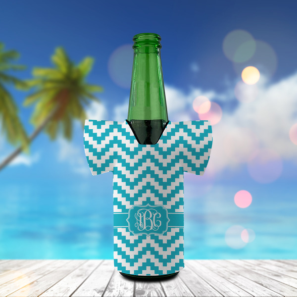 Pixelated Chevron Jersey Bottle Cooler - LIFESTYLE