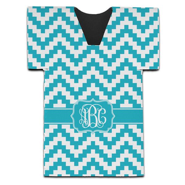 Pixelated Chevron Jersey Bottle Cooler - Set of 4 - FRONT (flat)