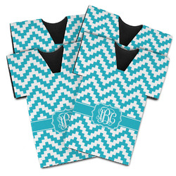 Pixelated Chevron Jersey Bottle Cooler - Set of 4 (Personalized)