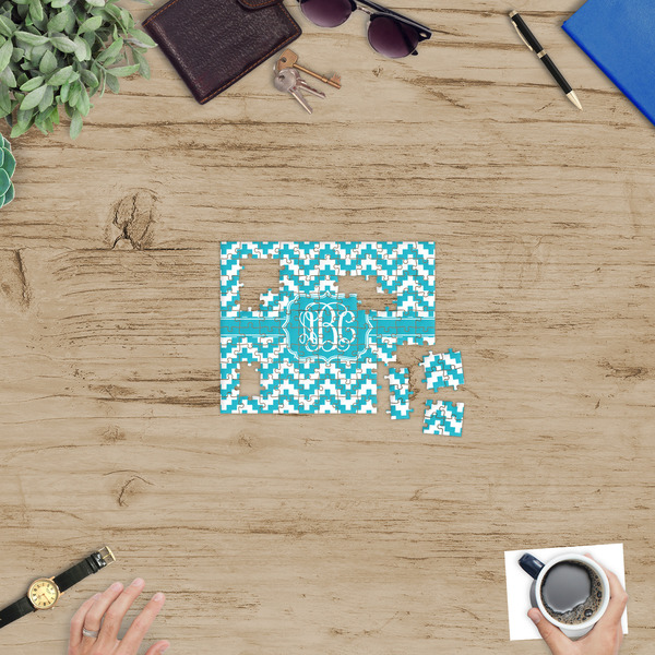 Pixelated Chevron Jigsaw Puzzle 110 Piece - In Context