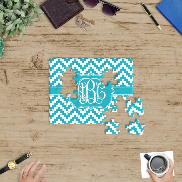 Pixelated Chevron Jigsaw Puzzle 30 Piece - In Context