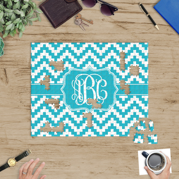 Pixelated Chevron Jigsaw Puzzle 500 Piece - In Context