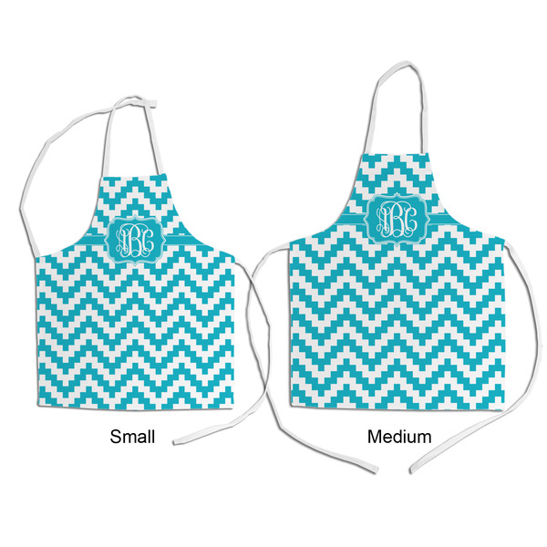 Pixelated Chevron Kid's Aprons - Comparison