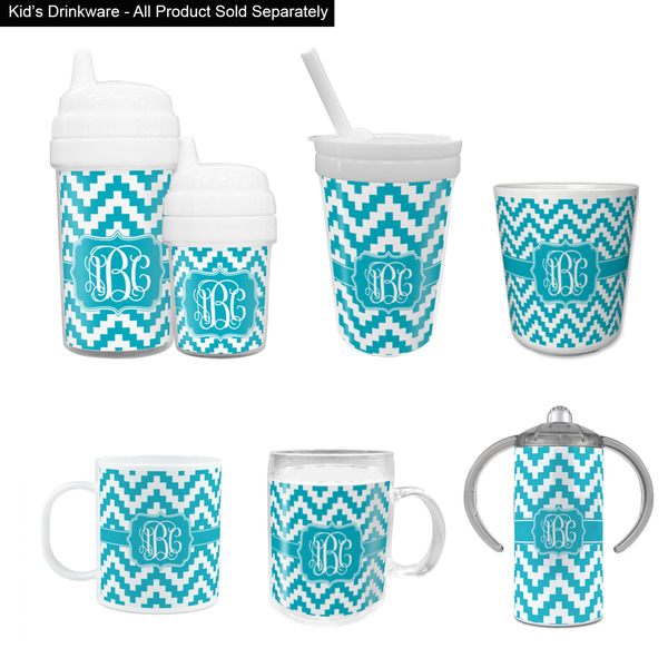 Pixelated Chevron Kid's Drinkware - Customized & Personalized