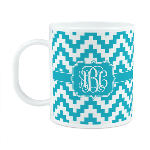 Custom Pixelated Chevron Plastic Kids Mug (Personalized)