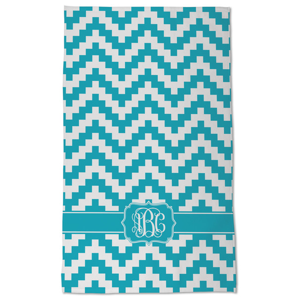 Pixelated Chevron Kitchen Towel - Poly Cotton - Full Front