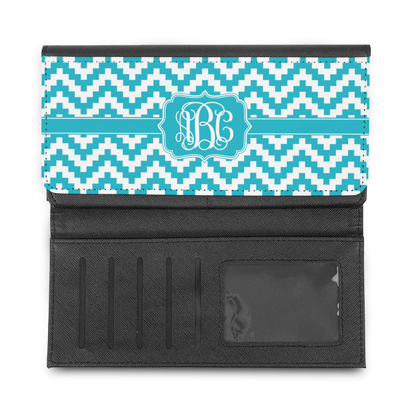 Pixelated Chevron Ladies Wallet - Half Way Open