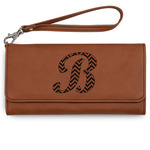Pixelated Chevron Ladies Leatherette Wallet - Laser Engraved (Personalized)