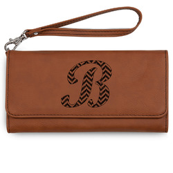 Pixelated Chevron Ladies Leatherette Wallet - Laser Engraved - Rawhide (Personalized)