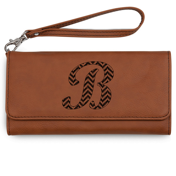 Custom Pixelated Chevron Ladies Leatherette Wallet - Laser Engraved (Personalized)