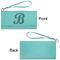 Pixelated Chevron Ladies Wallets - Faux Leather - Teal - Front & Back View