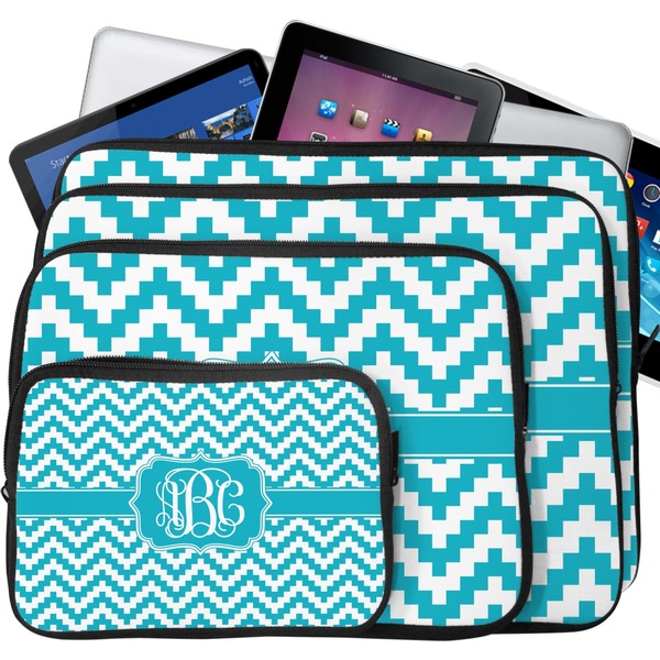 Pixelated Chevron Laptop Case Sizes