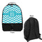 Pixelated Chevron Large Backpack - Black - Front & Back View