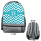 Pixelated Chevron Large Backpack - Gray - Front & Back View